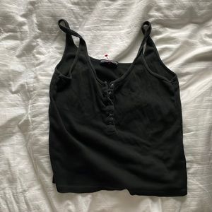 Brandy button cropped tank top cotton material